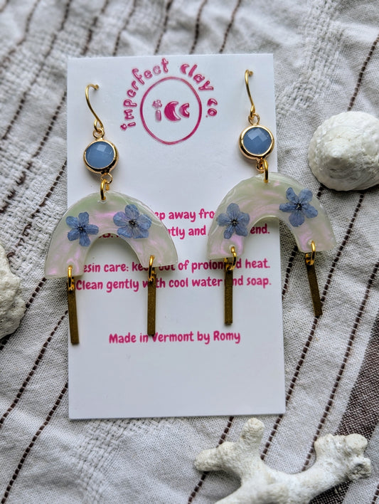 Forget-Me-Not arch earrings