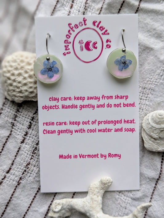 Forget-Me-Not little circle earrings